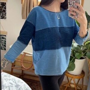 Madewell Blue Striped Pullover Top